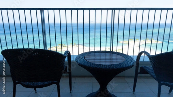 Fototapeta ベランダからの青い海