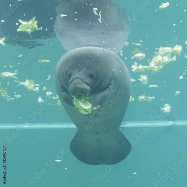 Obraz キャベツを食べるマナティ
