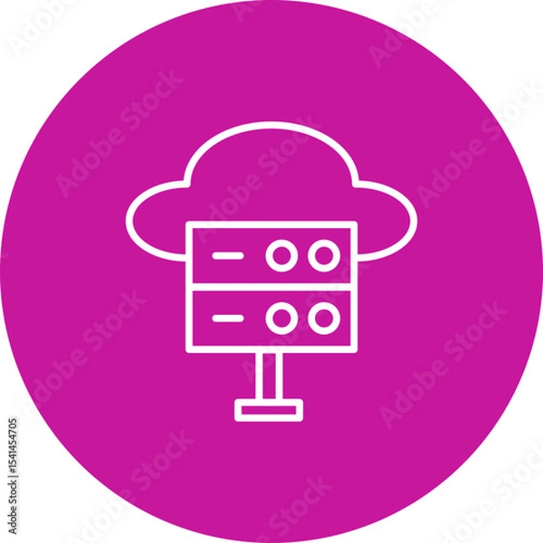 Fototapeta Hosting Vector Line Pink Circle Icon Design for personal and commercial use