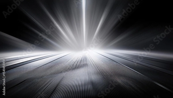 Obraz Dynamic light patterns create a captivating abstract atmosphere in silver and white gradient on gray