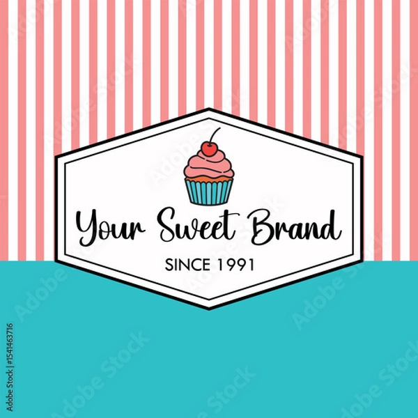 Obraz Bakery background capcake vector