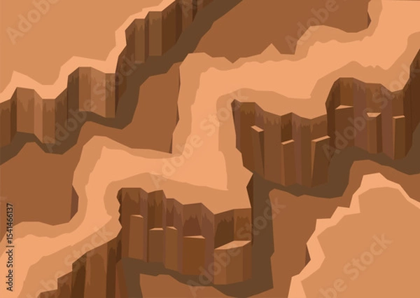 Fototapeta Isometric route on a rocky mountain