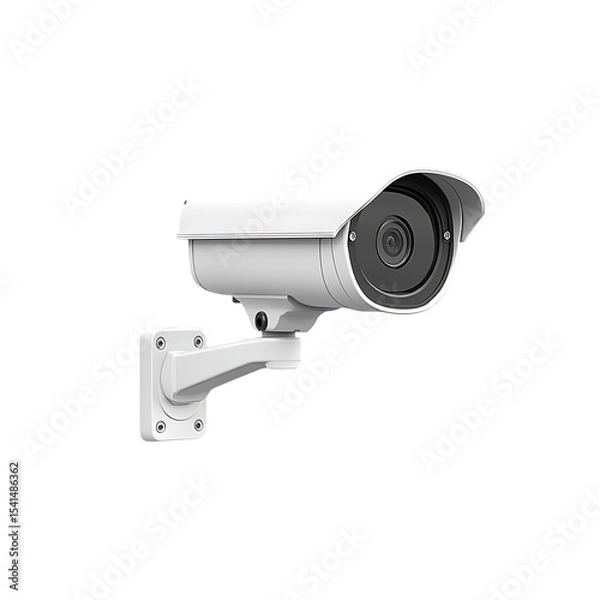 Fototapeta cctv security camera isolated on a transparent background, in a PNG format