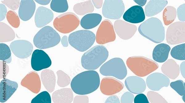 Obraz Colorful pebbles scatter creating pattern modern surface white background decorative graphic