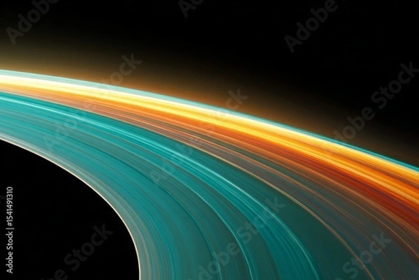 Fototapeta Abstract Glowing Rings in Space