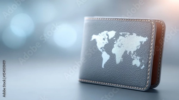 Obraz A smart wallet evolved into digital form in the era of contactless economy. Online financial transactions. Online payment systems and online banking.