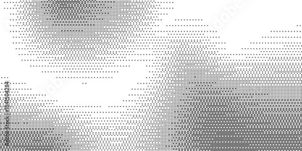 Fototapeta Trendy pixelated bitmap texture. Halftone gradient in Y2K style. Vector pixel template.