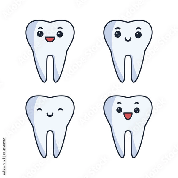 Obraz Tooth medical characters vector illustration. Medicine and health concept design element