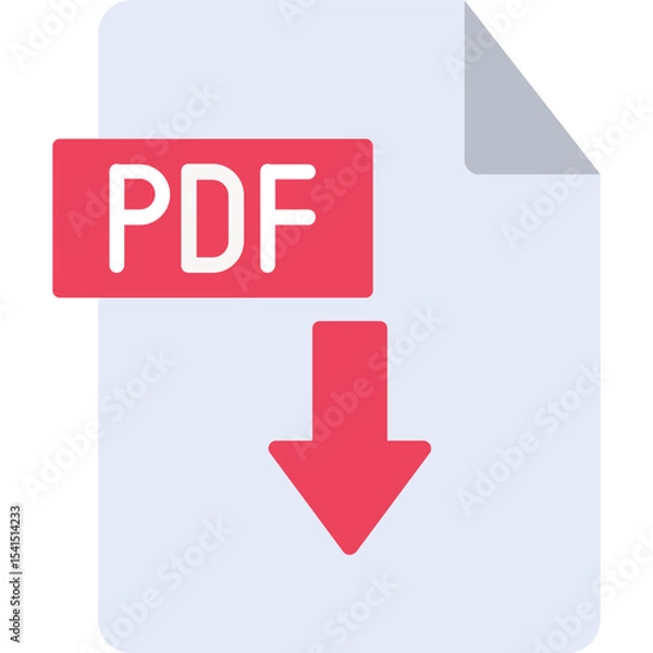Obraz Download PDF Vector Icon Design