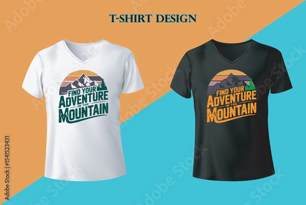 Obraz "Adventure In The Mountain" T Shirt Design vector