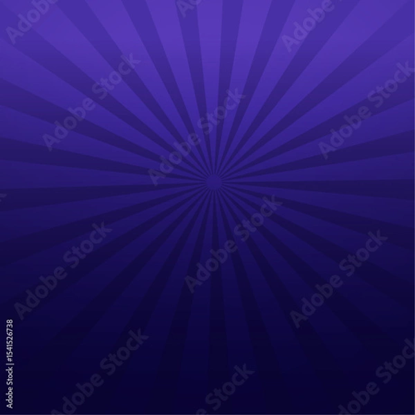 Fototapeta Radial sunburst background in deep purple gradient with glowing rays for abstract and dynamic designs