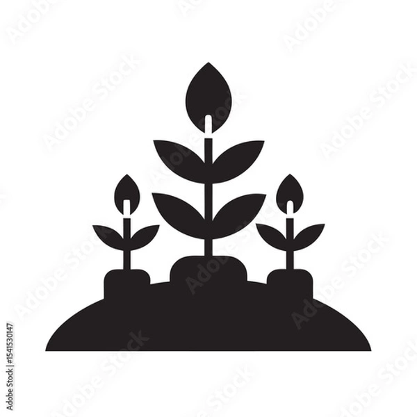 Obraz Biochar Sequestration Silhouette Vector Illustration
