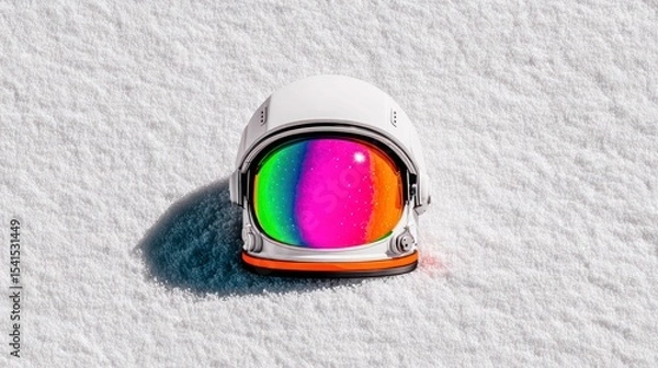 Fototapeta Astronaut Helmet on a White Textured Surface