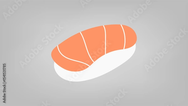 Fototapeta Salmon sushi on white background. vector.