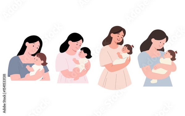 Obraz Mothers Holding Babies A Collection of Affectionate Moments
