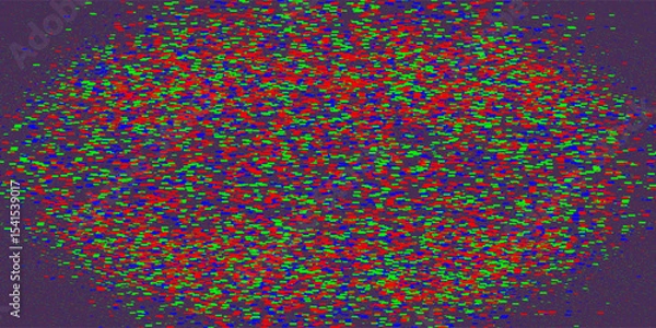 Fototapeta Abstract background with colorful glitch effect from pixels on dark screen. Digital Pixel color RGB noise error video frames. VHS and TV effect concept.