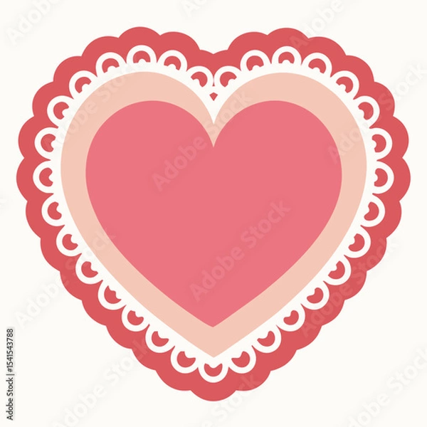 Fototapeta Heart Doily Vector | Generative AI and Linocut Silhouette Design for Romantic Crafts