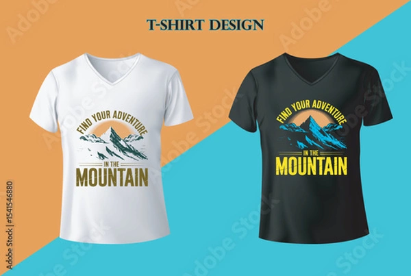 Obraz "Adventure In The Mountain" T Shirt Design vector