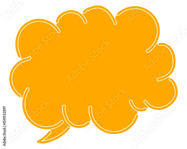 Fototapeta シンプルなカラーの吹き出し　雲形