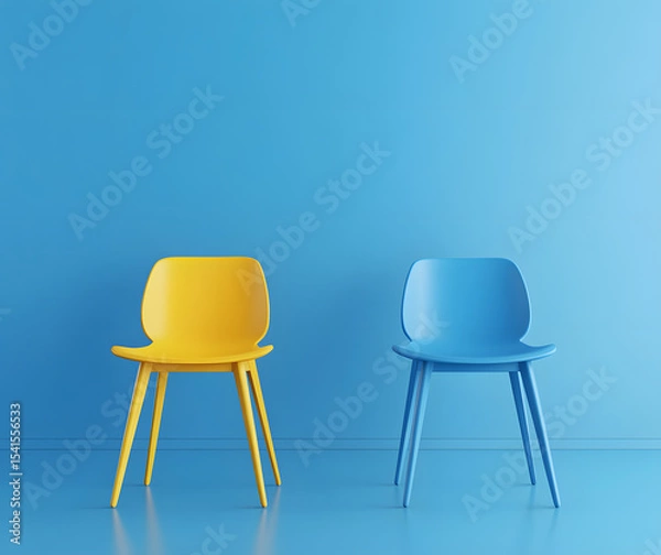 Obraz Conceptual Chairs on Solid Background