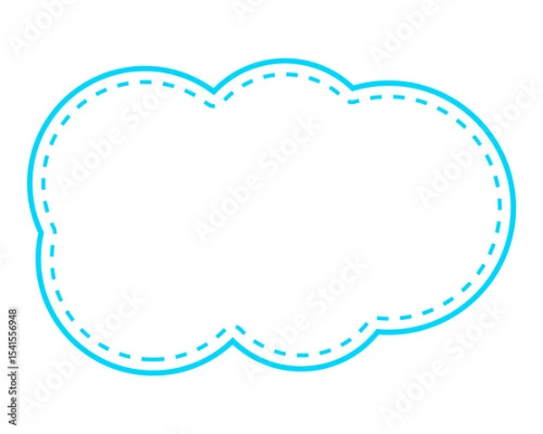 Obraz シンプルな点線付き吹き出し　雲形