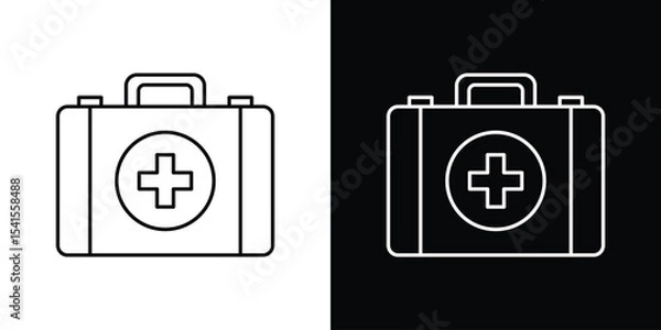 Fototapeta First aid box icon design. simple stroke line vector icon set