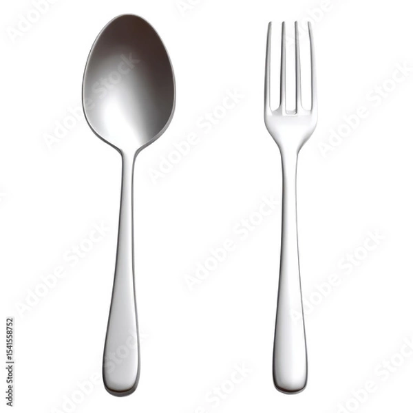 Fototapeta An elegant spoon and fork set for dining and culinary use.