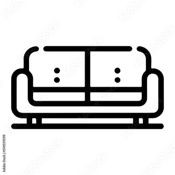 Fototapeta Sleek Outline Sofa Icon as a Vector Symbol for Seat and Chair Design in Modern Interiors