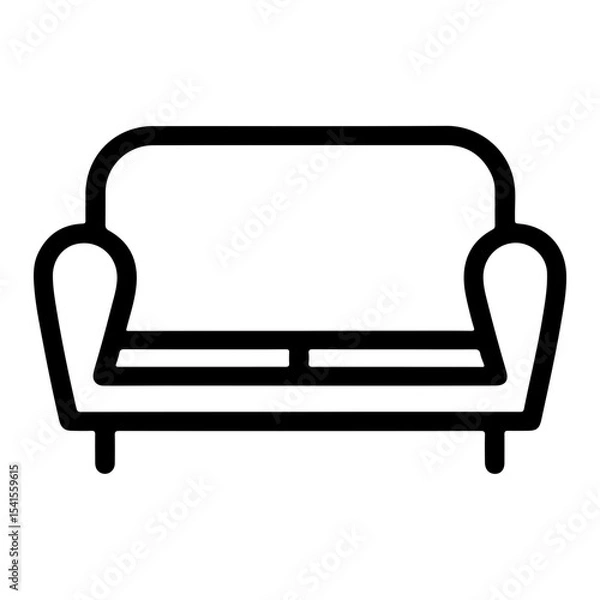 Fototapeta Sofa Icon in Outline Style as a Minimalist Vector for Interior and Furniture Design Concepts