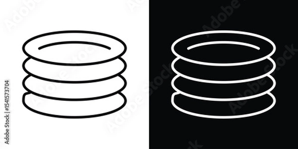 Fototapeta Plates icon design. simple stroke line vector icon set