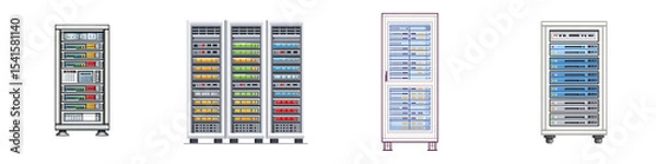 Fototapeta Rows of server racks in a data center