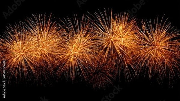 Fototapeta The dazzling display of fireworks illuminating the night sky in vibrant colors.