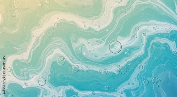 Obraz Swirling aqueous hues bubbles ascend in a serene viscous dance