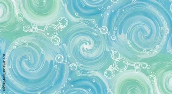 Obraz Swirling serenity of turquoise and aqua currents with ethereal bubbles a dreamlike aquatic abstract