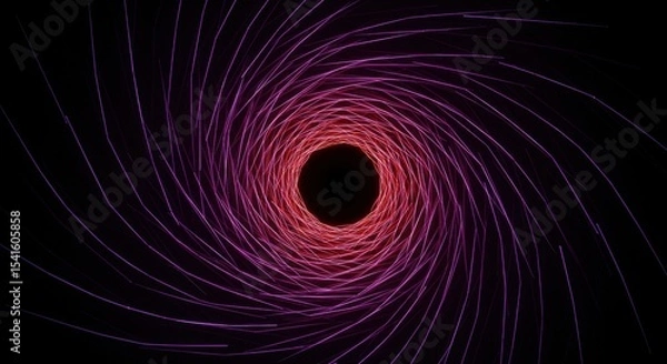 Obraz Swirling violet and crimson vortex lines into a dark abyss