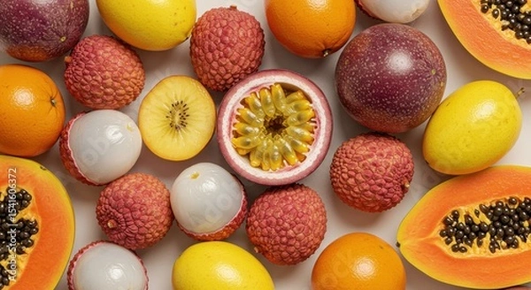 Obraz Tropical fruit medley Bright colorful and bursting with fresh flavors