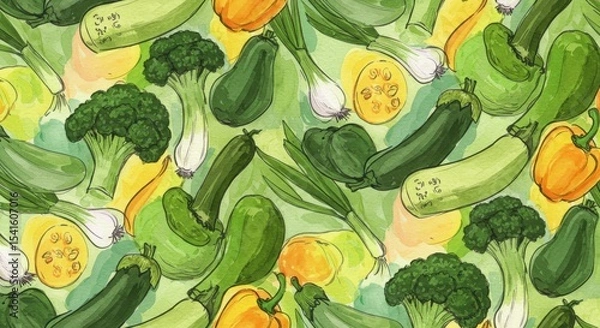 Obraz Verdant Veggie Vista An artful arrangement of fresh produce