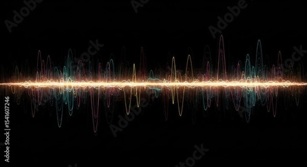Obraz Vibrant sound waves dance in the dark a symphony of color and light