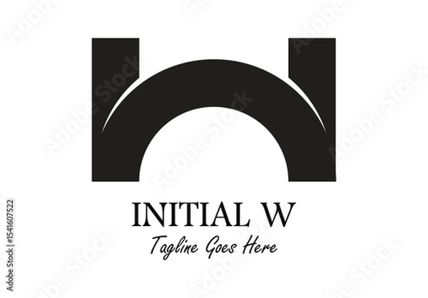 Obraz Initial letter W simple logo