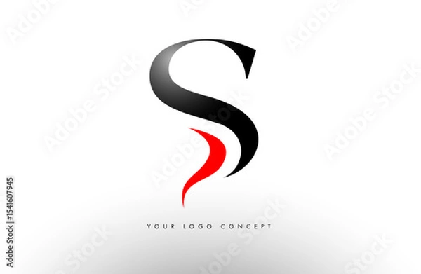 Fototapeta Elegant Letter S logo with curved lined and creative design vector. S icon Logo design