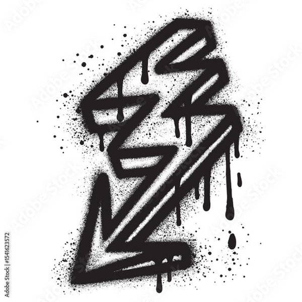 Fototapeta Spray Painted Graffiti lightning Sprayed isolated with a white background.
