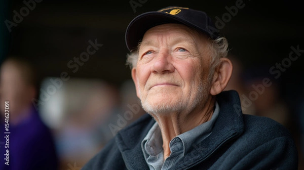 Fototapeta A veteran reflecting on wartime songs and memories