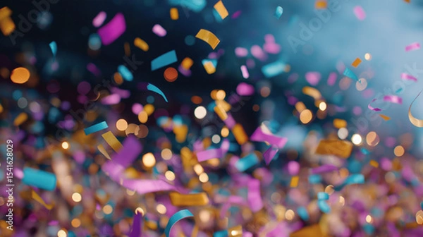 Fototapeta Veterans Day Celebration with Confetti and Joyful Remembrance