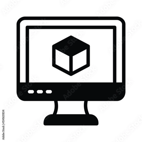 Fototapeta Premium glyph icon showing digital modelling process