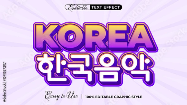 Obraz korea - Editable Text Effect, Font Style