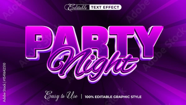 Obraz party night - Editable Text Effect, Font Style