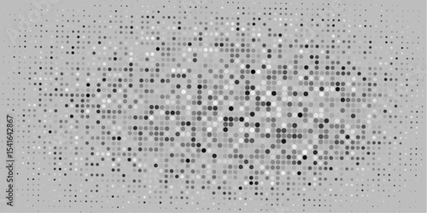 Fototapeta Dotted gradient vector illustration, white and black halftone background, horizontal seamless dotted lines, monochrome dots texture backdrop,