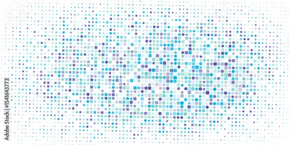 Fototapeta Dotted gradient vector illustration, white and black halftone background, horizontal seamless dotted lines, monochrome dots texture backdrop,