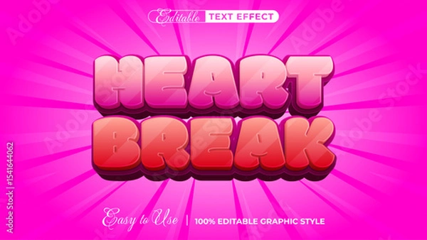 Obraz heart break - Editable Text Effect, Font Style