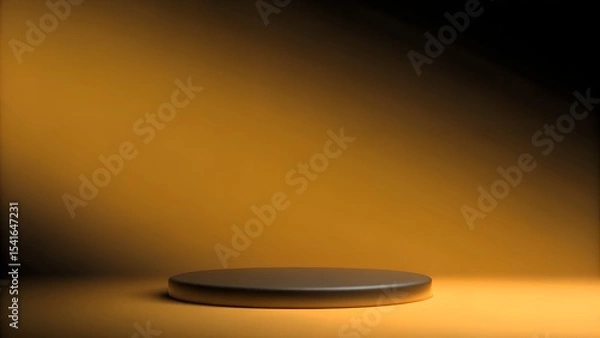 Obraz Elevated Elegance A Dark Platform Shines in Golden Light